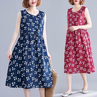 Print Round-neck Tank Dress