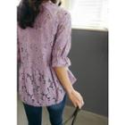 Bell-sleeve Eyelet Top