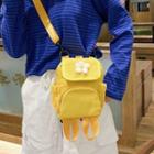 Two-way Flower Applique Canvas Backpack