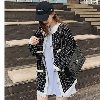 Plaid Cardigan / Short-sleeve T-shirt
