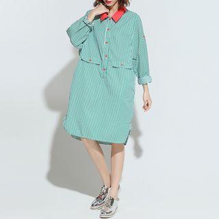 Striped Long Sleeve Shirtdress