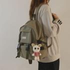 Buckled Rabbit Charm Canvas Backpack