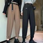 High-waist Cropped Pants With Belt