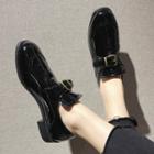 Low-heel Patent Buckled Shoes