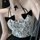 Halter Ribbon Lace Camisole Top