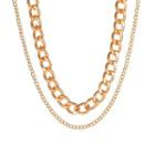 Layered Chain Necklace 01 - Gold - One Size