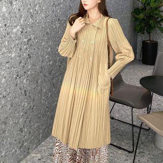 Double-breasted Shirred Shirtdress