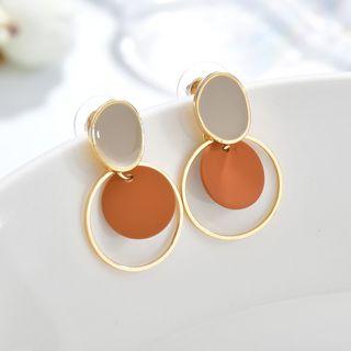 Disc Ear Stud 1 Pair - As Shown In Figure - One Size