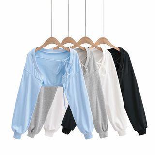 Puff-sleeve Open Front Jacket