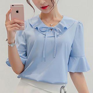 Bow Detail Flared-sleeve Blouse