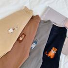 Long-sleeve Animal Embroidered T-shirt