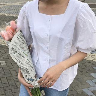 Square Neck Short-sleeve Shirt