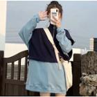Half-zip Cape Top / Loose-fit Long Sweatshirt