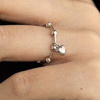 Alloy Heart Open Ring 1 Piece - Distressed - One Size