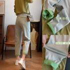 High-waist Washed Two Tone Jeans