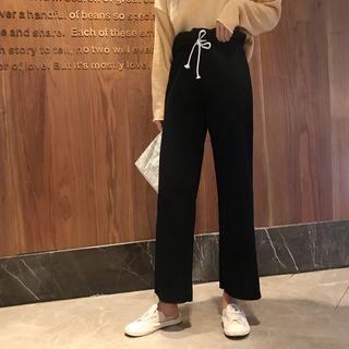 Drawstring Waist Flared Pants
