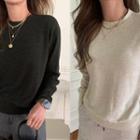Crew-neck Wool Blend Sweatshirt