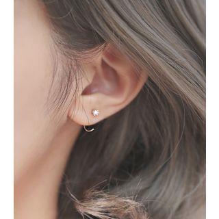 925 Sterling Silver Rhinestone Swing Earring