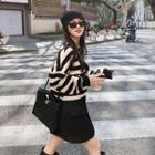 Striped Mock Two-piece Skirt