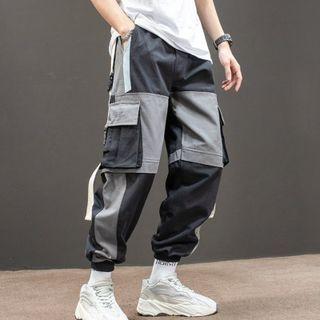 Color Block Cargo Joggers