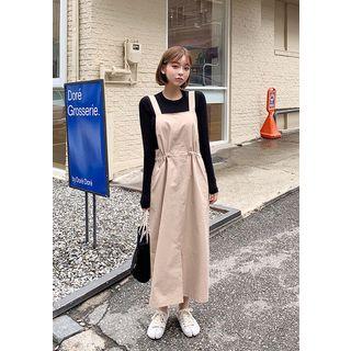 Drawcord-waist Long Overall Dress
