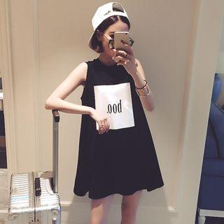 Lettering A-line Tank Dress