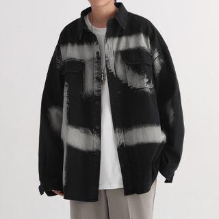 Long-sleeve Tie Dye Demin Jacket