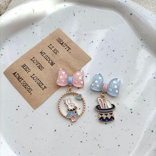 Bow Rabbit Glaze Alloy Dangle Earring (various Designs)