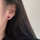 Rhinestone Alloy Stud Earring 1 Pair - Eh1257 - Dark Red - One Size