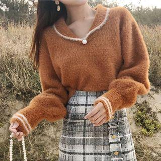 Collared Furry Sweater