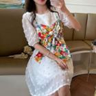 Floral Camisole Top / Short-sleeve Top / A-line Dress
