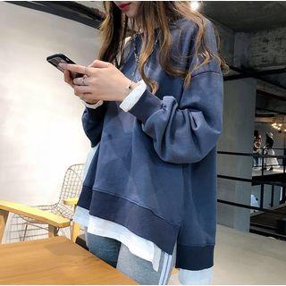 Mock Two-piece Slit Pullover