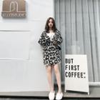 Leopard Knit Cardigan Brown - One Size