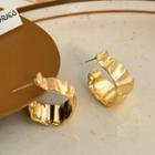 Sterling Silver Half Hoop Ear Stud 1 Pair - Gold - One Size