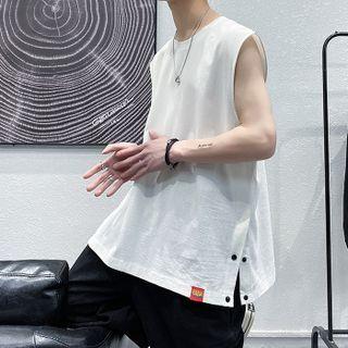 Buttoned Seam Tank Top