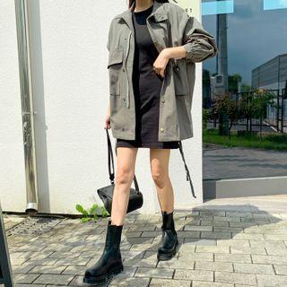 Tie-hem Safari Jacket