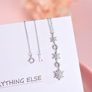 Rhinestone Star Pendant Necklace Ns410 - Silver - One Size