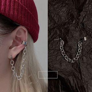 Stainless Steel Chained Earring 1 Pc - One Size