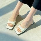 Plain / Checked Kitten-heel Sandals