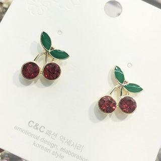 Rhinestone Cherry Earring As Shown In Figure - One Size