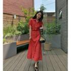 A-line Floral Long Shirtdress