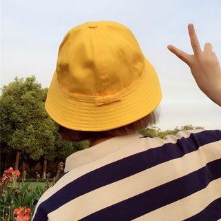 Bow Plain Bucket Hat Yellow - One Size