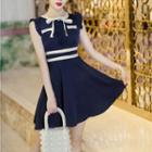 Sleeveless Tie-neckline A-line Dress