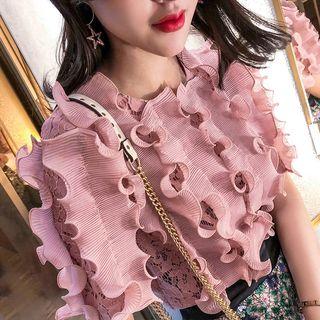 Frilled Short-sleeve Lace Top