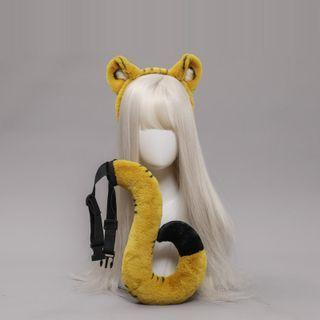 Fluffy Tiger Ear Headband / Tail / Set