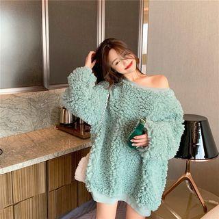 Round Neck Plain Fleece Pullover