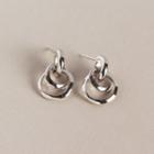 925 Sterling Silver Interlocking Hoop Dangle Earring Silver - One Size