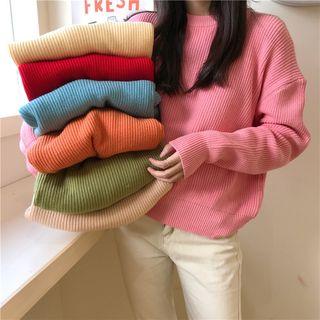 Loose-fit Plain Knit Sweater