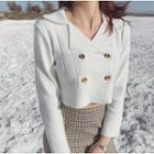 Cropped Lapel Double-breasted Knit Top
