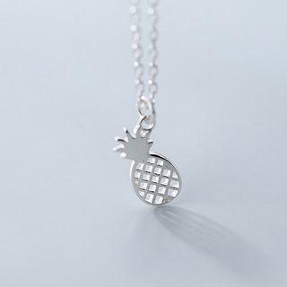 925 Sterling Silver Pineapple Pendant Necklace As Shown In Figure - One Size